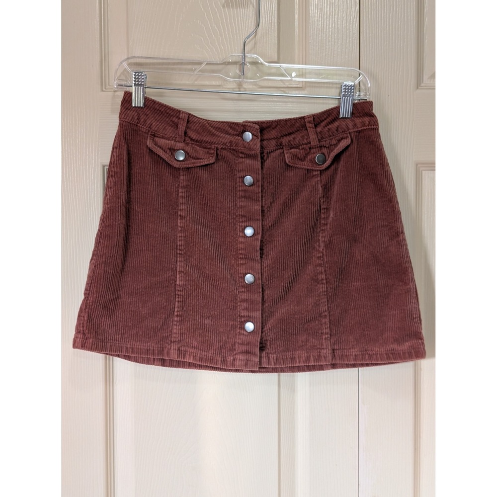 Love Tree Boho Retro Corduroy Button Front Mini Skirt Blush Size M Vintage Vibe